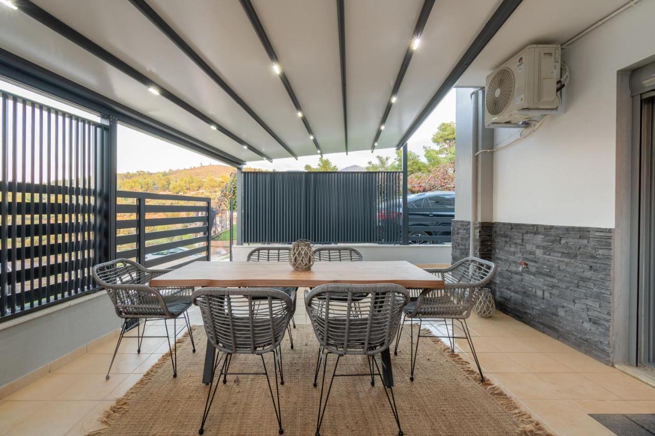 Sithoniars Luxury Ground Floor Apartment With Private Garden 新马尔马拉斯 外观 照片